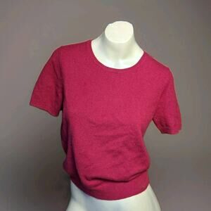Vintage 1990s Lauren Ralph Lauren Red Short Sleeve Cashmere Baby Tee Sz S